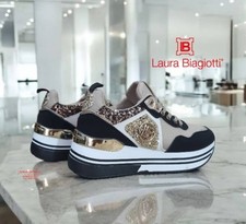 LAURA BIAGIOTTI SNEAKERS DONNA STRINGATE CON STRASS NERO 9248 MODA 2025 2026
