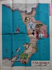 manifesto poster scolastico anni 60 geografia scuola calabria vintage pannello