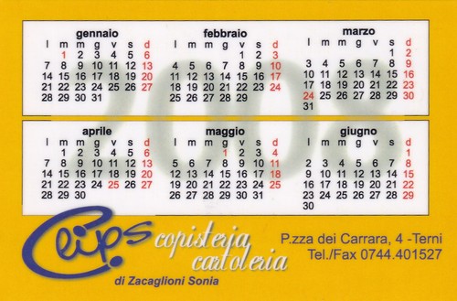 Calendarietto clips - -,