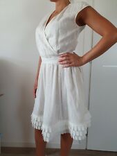 MOSCHINO abito bianco scollo V pizzo e rouches tg. S 42 cerimonia matrimonio top