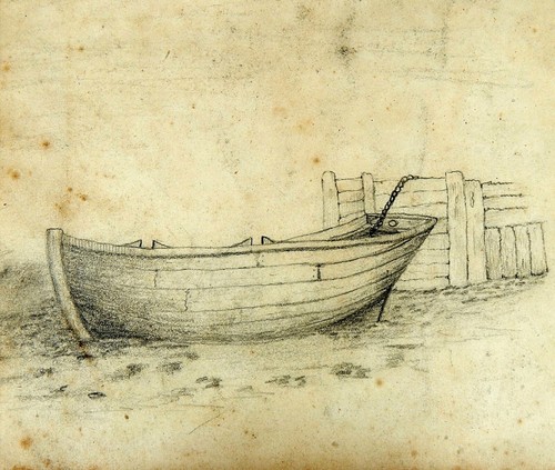 Antique 1840s graphite sketch - graphite,