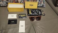 Occhiali da sole autentici Fendi Roma rosa acetato nuovi con scatola prezzo di listino £335