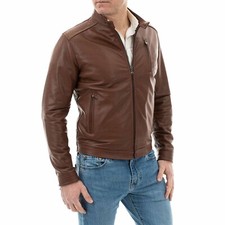 Mens genuine leather - mens, biker
