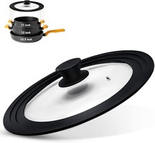 Coperchio Universale in Vetro Temperato con Bordo in Silicone per Pentole Ø28–32