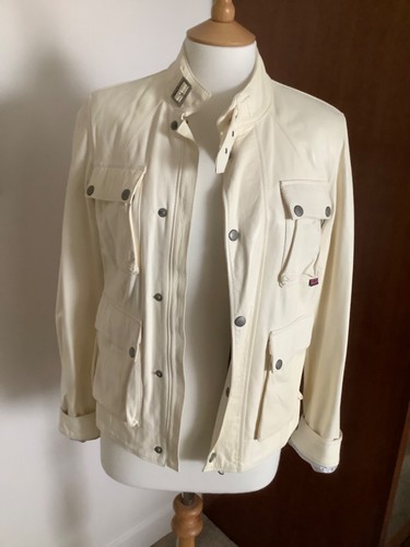 Belstaff giacca pelle crema - pelle,