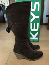 Keys Shoes Scarpa Stivale Donna Testa Di Moro Marrone 100% Made In Italy tg. 40