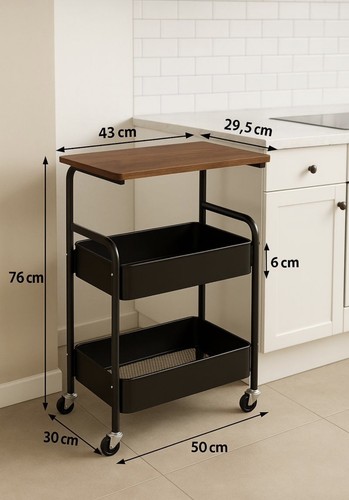 Carrello multiuso con ripiani - con,