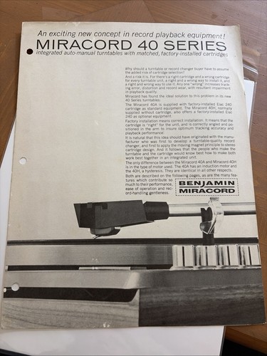 Brochure giradischi benjamin - giradischi,