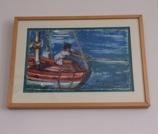 Vibrante dipinto pescatore