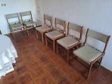 6 SEDIE Imbottite in Legno Noce e Simil Pelle +6 Coprisedie x Tavola Soggiorno