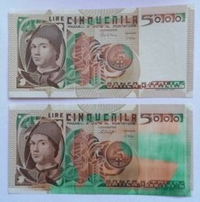 Lotto 2 Banconote 5000 LIRE