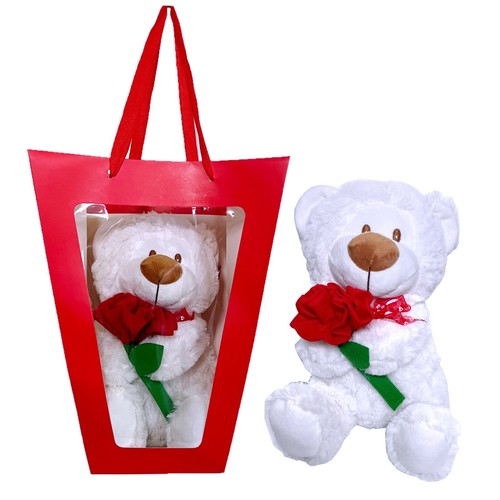 Orso peluche bianco - peluche, 35cm