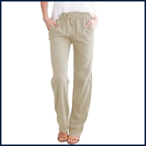 Pantaloni mujer algodón lino - pantaloni,