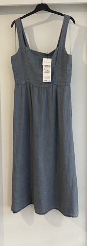 Abito midi zara blu lino - midi,