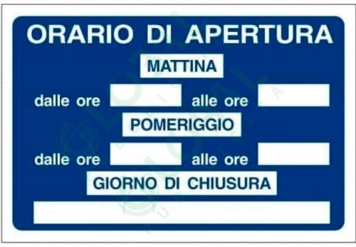 Cartello segnaletico orario - cartello,