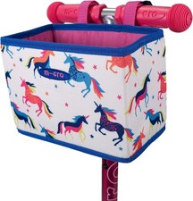 Micro Scooter | Cestino Pieghevole Eco Fiori | Bici/Scooter Taglia Unica, Unicorno 