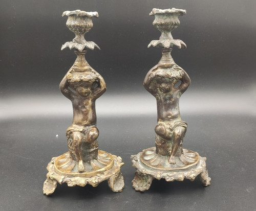 Antica coppia candelabri - antica,