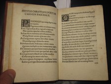 1501 Caelius Sedulius Paschale and Aurelius Prudentius Poemata Milano Incunabolo