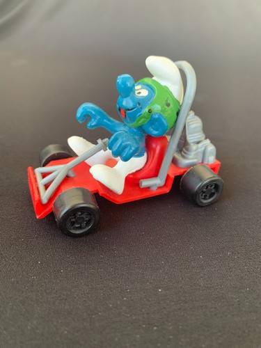 Figurina kart puffo vintage - figurina, go-kart