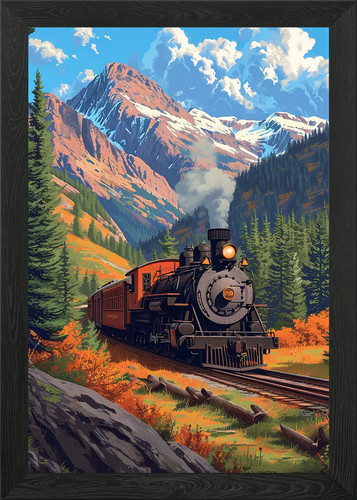 Poster retrò locomotiva treno