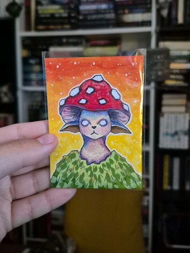 Aceo fantasy art card funghi - fantasy,