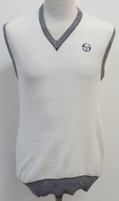 TACCHINI GILET SMANICATO JERSEY SHIRT TENNIS VINTAGE SPORT ITALIA WOOL NO MAGLIA