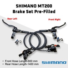 Set Leve Freni Olio Freno a Disco Idraulico Bici Shimano MT200 MTB Pre-Riempite