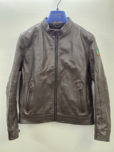 Giacca moto pelle marrone
