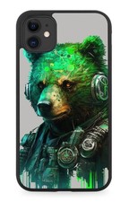 Custodia telefono in gomma Grizzly Bear Secret Spy Cyberpunk Bears marrone verde spie BK08