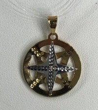 Ciondolo Rosa dei Venti in oro giallo e bianco 18kt