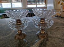 4 Coppe Frutta Gelato Con Base In Peltro