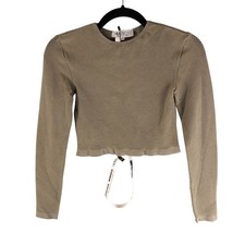 House of CB London donna Major crop top maglia girocollo marrone moka M/L