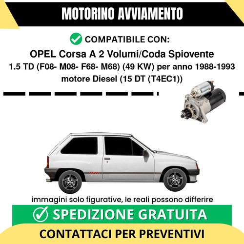 Motorino avviamento opel corsa - avviamento,