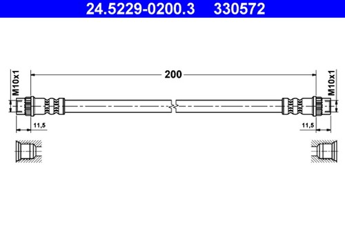 Tubo freno ate 5229 0200 - tubo, 24.5229-0200.3