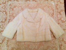 Giacca corta pelliccia visone bianco ottime condizioni taglia M