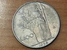 1959 Italy 100 Lire KM# 96.1