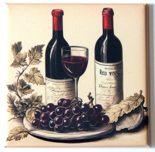 Red wine fridge magnet - wine,