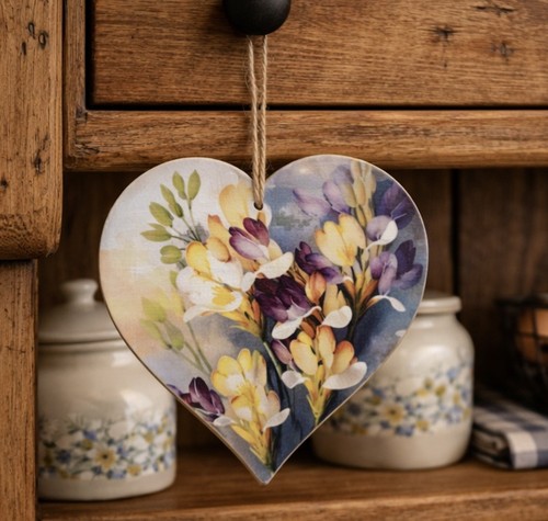 Cuore legno decoupage fatto - in,