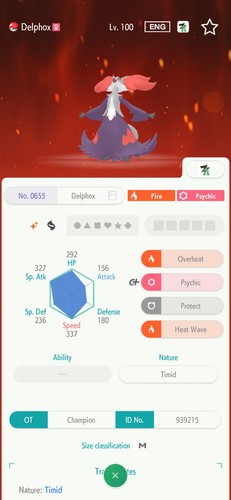 Delphox 6iv shiny pronto - delphox, per