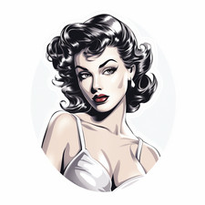6 adesivi auto sticker pin up
