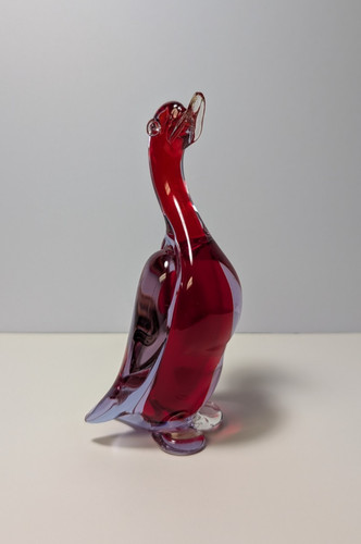 Anatra vetro lavanda rosso