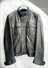 Giacca di pelle nera cerata a