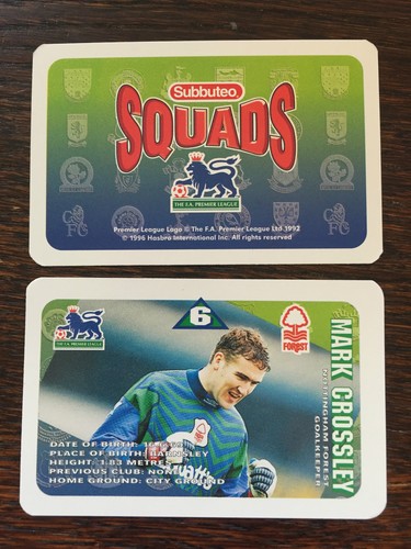 Subbuteo squads 1996 trading - squads,
