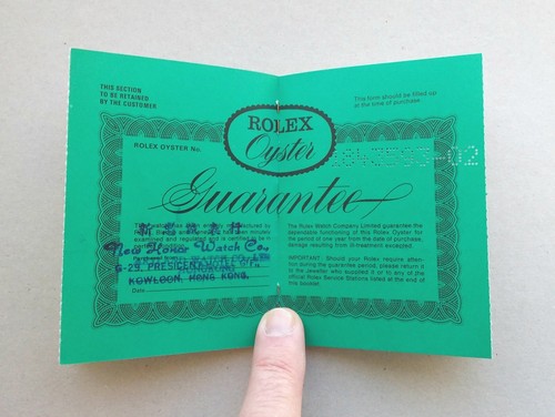 Rolex guarantee warranty - guarantee,