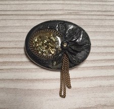 Spilla antica ovale color oro