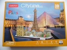 Puzzle 3D Cityline Parigi Francia Cubic Fun City Line Louvre Notre Dame Eiffel