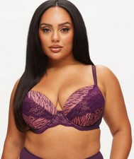 Busto intero nuovo con etichette Ann Summers Infatuation imbottito stampa viola taglia 36H