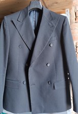 Giacca blazer uomo CORNELIANI c.c. brothers blu tinta unita 48 M doppio petto