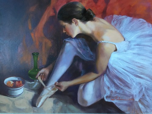 Dipinto una ballerina a - dipinto,