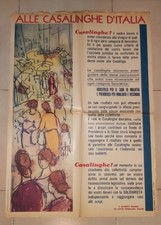 RARO  MANIFESTO ELETTORALE PARTITO REPUBBLICANO ITALIANO ALLE CASALINGHE D'ITALI